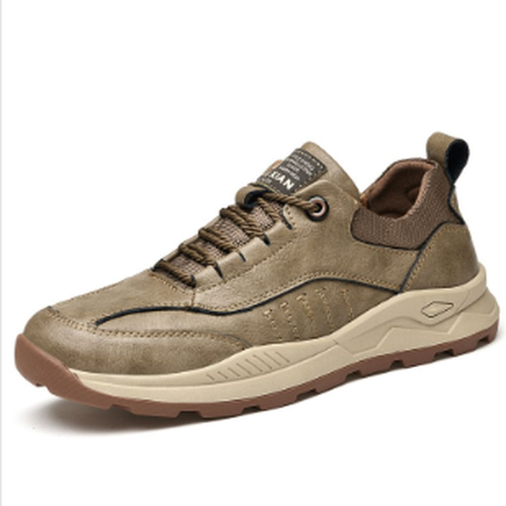 Men's Leather Shoes Flats Comfortable Walking Style Sneakers Casual Outdoor